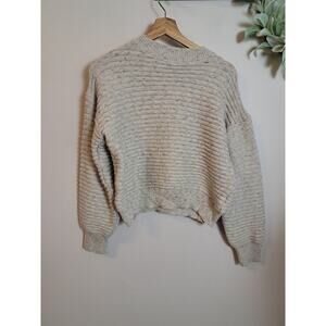 Women's Cropped Sweater Oatmeal Color Shein Sz L